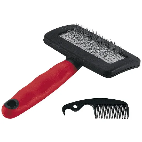 Снимка на Ferplast Dog and cat slicker brush - Четка за кучета и котки за финно разресване на козината + гребен, 16 x 9,8 x h 3,3 см.