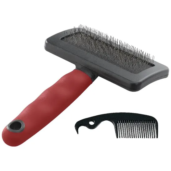 Снимка на Ferplast Dog and cat slicker brush - Четка за кучета и котки за финно разресване на козината + гребен, 16,5 x 11,4 x h 3,3 см.
