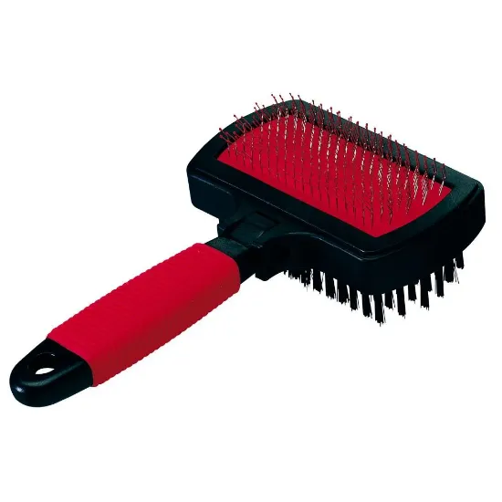 Снимка на Ferplast Dog and cat carder and brush - Четка за кучета и котки със средно и дълга козина за финно разресване, 17 x 10,5 x h 5 см.
