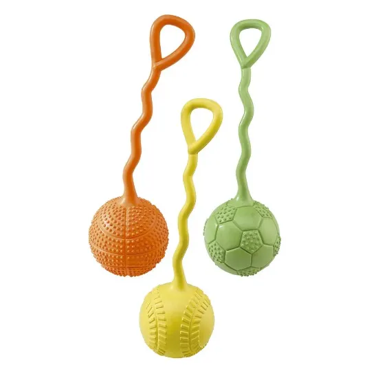Снимка на Ferplast Dog Toy - Кучешка гумена играчка - топка с дръжка, Ø 6,5 x 22 см.