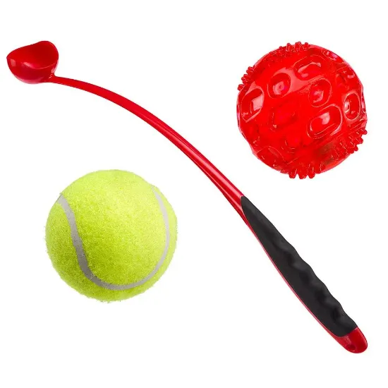 Снимка на Ferplast Dog Toy - Кучешка играчка - топкохвъргачка с две топки, 62 см.