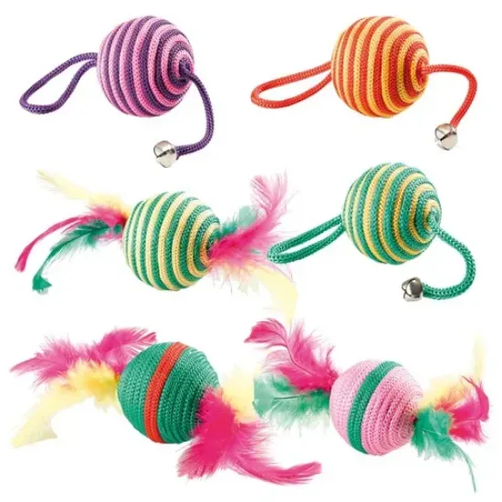 Снимка на Ferplast - Sesal Toy pa6110 - Забавна котешка играчка от сезал - топче с въже/различни модели/