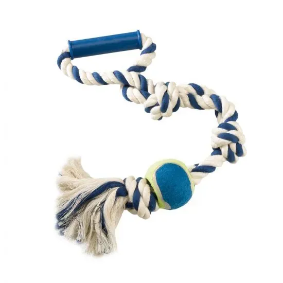Снимка на Ferplast Dog Toy - Кучешка играчка за дърпане и дъвчене с дръжка и топка, Ø 2 x 60 см.