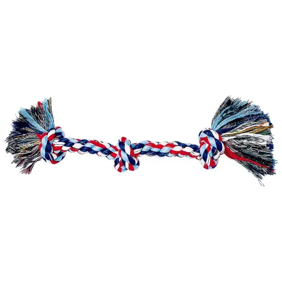 Снимка на Ferplast Dog toy - Кучешка играчка за дъвчене и дърпане от памук - въже с три възела, Ø 2,5 x 43 см.