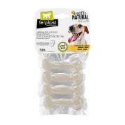 Снимка на Ferplast GoodBite Natural Chicken Bone XS - Лакомство за кучета - кокал за дъвчене от царевично нишесте с вкус на пиле,8,2 x 2,6 x h 1,2 ,15 гр. х 4 броя пакет/ 2 пакета 1