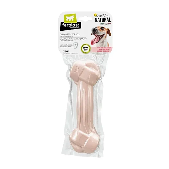 Снимка на Ferplast GoodBite Natural XL - Лакомство за кучета - кокал за дъвчене от царевично нишесте с шунка 1 брой- 20.5 см.