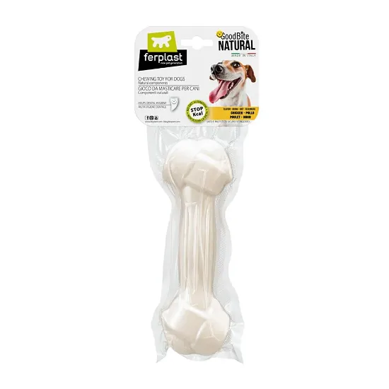 Снимка на Ferplast GoodBite Natural XXL - Лакомство за кучета - кокал за дъвчене от царевично нишесте с пилешко 1 брой- 24.5см. 420 гр.
