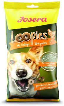 Показвай детайлите за Josera Loopies Dog Treats with Poultry - Лакомство за кучета - вкусни хапки с пилешко месо, 150 гр Снимка на Josera Loopies Dog Treats with Poultry - Лакомство за кучета - вкусни хапки с пилешко месо, 150 гр