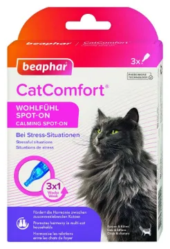 Показвай детайлите за Beaphar CaniComfort Calming Spot On - Успокояващи капки с феромони за котки 1 - MyPetShop.bg Снимка на Beaphar CaniComfort Calming Spot On - Успокояващи капки с феромони за котки 1