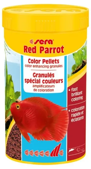 Снимка на Sera Red Parrot - Пълноценна плаваща храна гранули за рибки червен папагал, 1000 мл.
