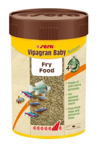 Снимка на Sera Vipagran Baby Nature - Пълноценна храна млади рибки и основна за всички под 4 см.