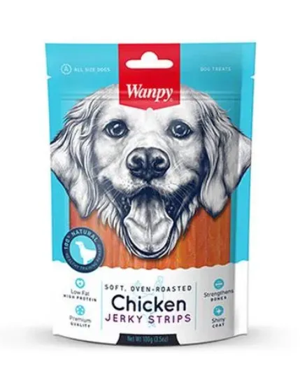 Снимка на Wanpy Chicken Jerky & Rawhide Twists - Премиум клас лакомство за кучета, солети с пилешко месо, печено на фурна, 100 гр./2 пакета