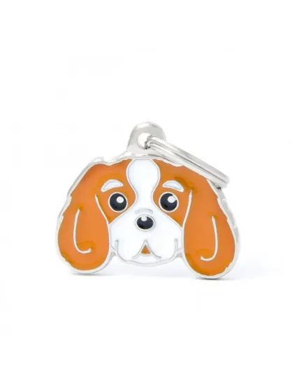 Снимка на My Family Tricolour Cavalier King ID Dog Tag - Кучешки адресник - порода Кавалер Кинг Чарлз Шпаньол - оранжев