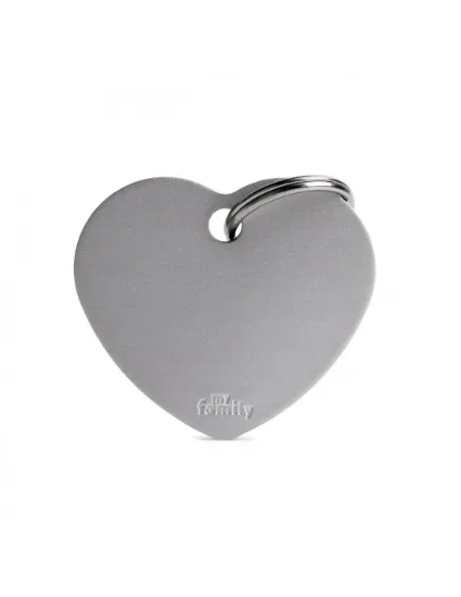 Снимка на My Family Dog Tag Big - Ръчно изработен адресник ,сърце, за кучета - сив