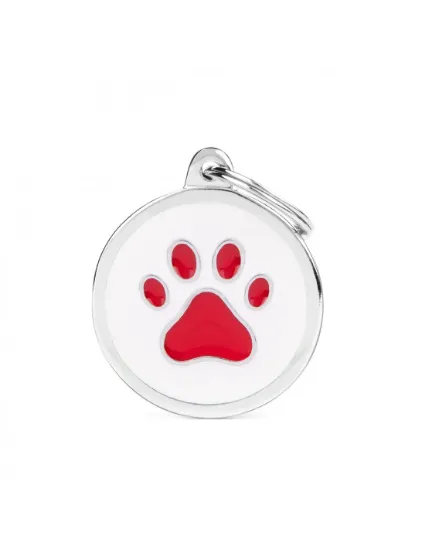 Снимка на My Family ID Tag Big Circle Paw - Елегантен кучешки адресник с лапичка, 3.2 см.