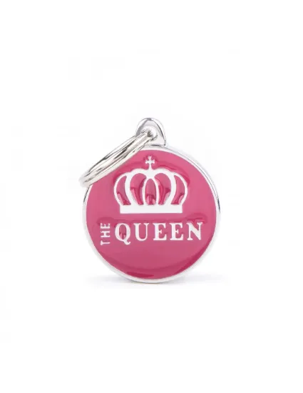 Снимка на My Family Id Tag - Елегантен алуминиев кучешки адресник медальон с надпис The Queen