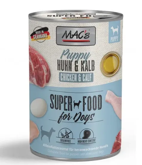 Снимка на Mac's Puppy chicken and beef - Премиум консервирана храна за подрастващи кучета с птиче и говеждо месо