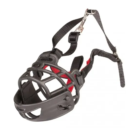 Снимка на Duvo Plus Rubber XL - Намордник за кучета, черен/червен, 91-102 см.