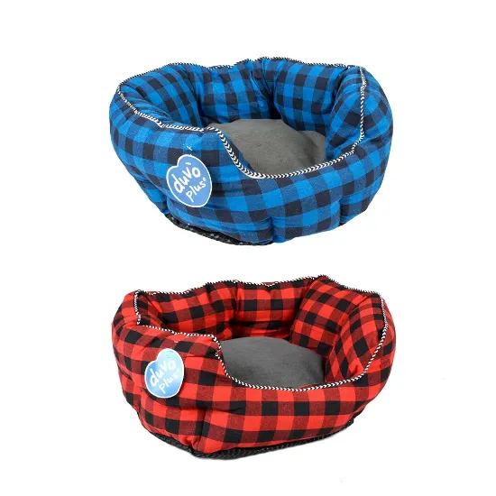 Снимка на Duvo Plus Ranch - Елегантно овално легло за кучета и котки 41х38х20 см./синьо, червено