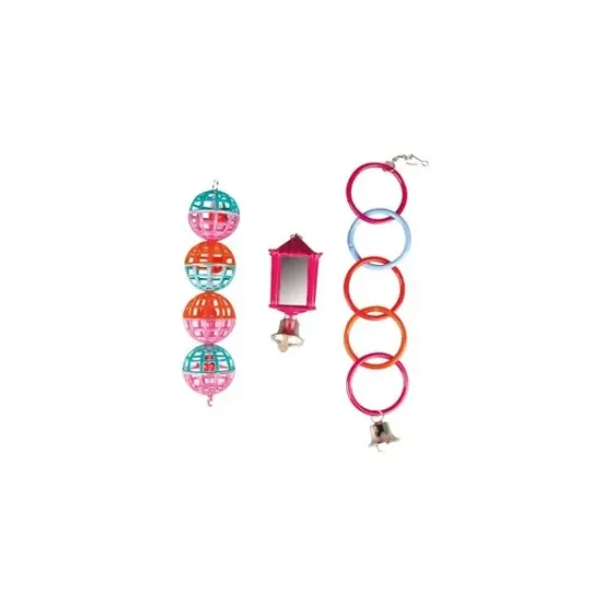 Снимка на Flamingo - Забавна играчка за папагали, ринг с топчета, 8х25 см.