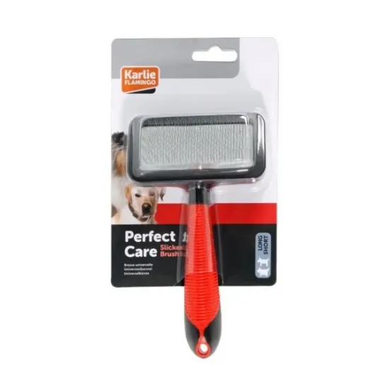 Снимка на Flamingo Professional Slicker Brush Medium - Четка за кучета за лесно разресване на козина и подкосъма,18 см.