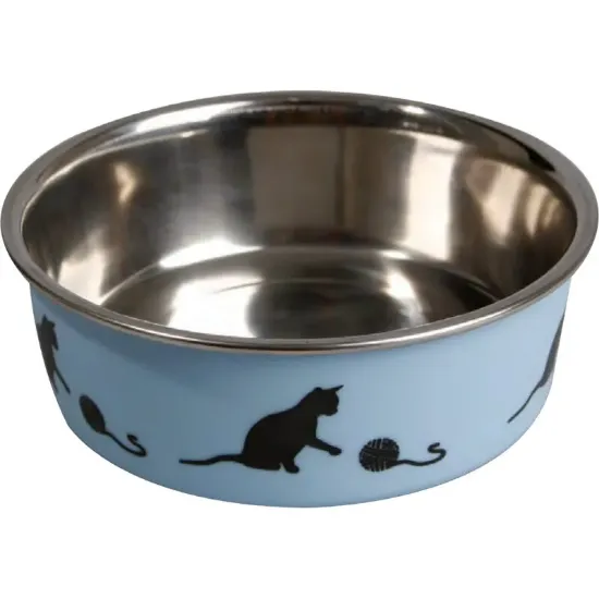Снимка на Flamingo Bella Cat Bowl - Метална купа за храна и вода за котки, синя, 160 мл./10 см.