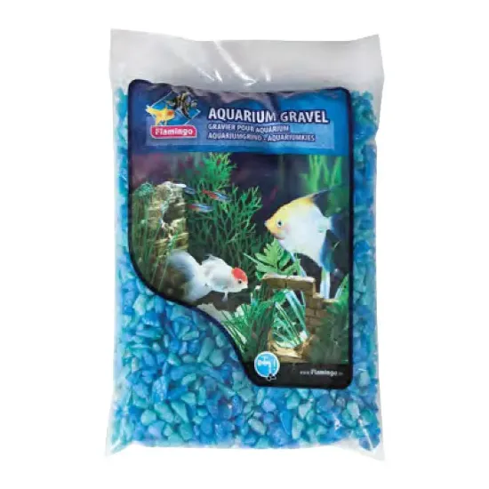Снимка на Flamingo Gravel - Камъни за аквариум, -1 кг.- цвят тюркоаз
