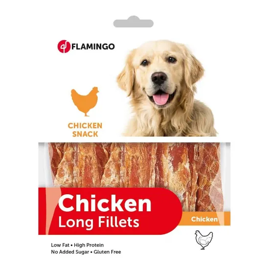 Снимка на Flamingo Chick and Snack Long - Вкусно лакомство за кучета , снакс с пилешко месо, 170 гр.