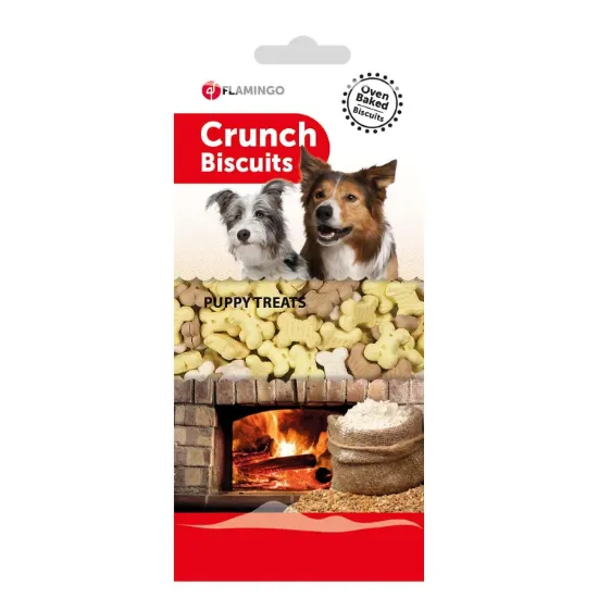 Снимка на Flamingo Crunch Puppy - Вкусно лакомство/ наградки за подрастващи кучета във форма на кокалчета, 500 гр