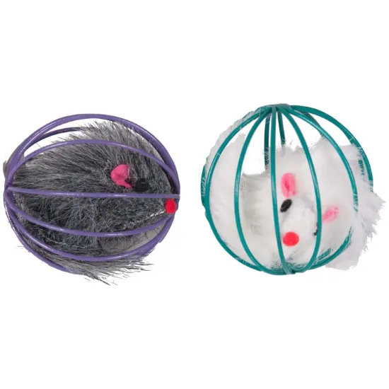 Снимка на Flamingo Cat toy wire ball - Забавна котешка играчка - мишка в топка, 6 см.