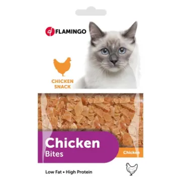 Показвай детайлите за Flamingo Chick’n Snack Pure Chicken - Вкусно лакомство за котки, хапки от пилешко месо, 85 гр. 1 - MyPetShop.bg Снимка на Flamingo Chick’n Snack Pure Chicken - Вкусно лакомство за котки, хапки от пилешко месо, 85 гр. 1