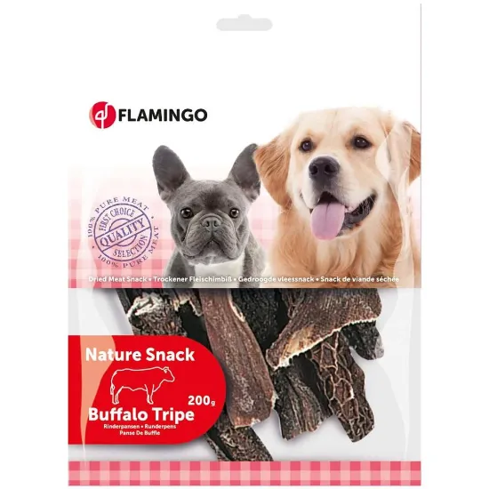 Снимка на Flamingo Buffalo tripe - Лакомство за кучета, вкусни хапки с говеждо шкембе, 200 гр
