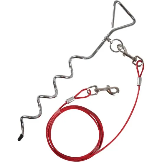 Снимка на Flamingo tie out and cable - Въже за двор 3 метра с метална кука 46 см.