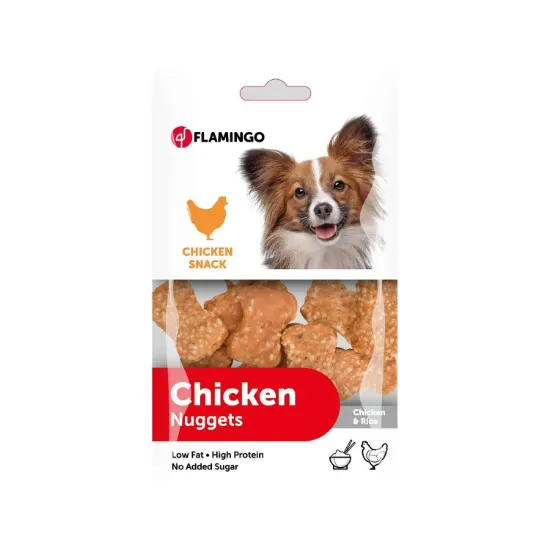 Снимка на Flamingo Chick and Snack - Лакомство за кучета , снакс вкусни хапки с пилешко и ориз , 85 гр./2 пакета