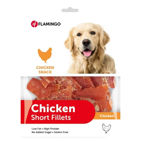 Снимка на Flamingo Chicken Snack short - Лакомство за кучета , вкусни хапки с пилешко месо, 400 гр.