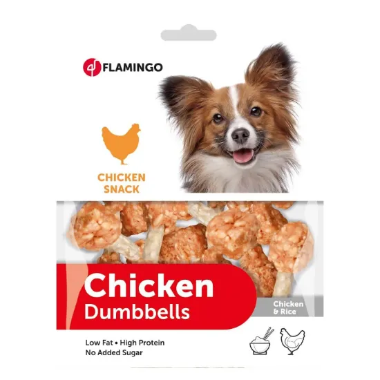 Снимка на Flamingo Chick'n Snack - Лакомство за кучета - пръчици от пилешко месо и мляко, 80 гр./2 пакета