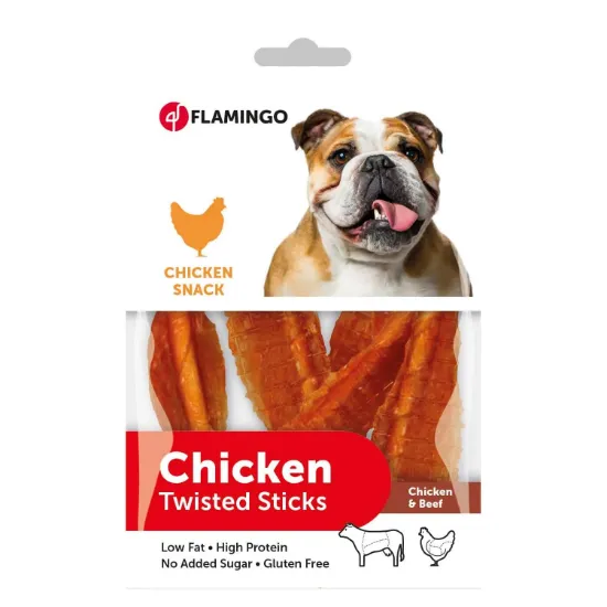Снимка на Flamingo Chick'n Snack sticks - Лакомство за кучета , вкусни пръчици с пилешко месо, 55 гр. 2 пакета