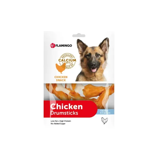 Снимка на Flamingo Chick'n snack - Лакомство за кучета, пилешки бутчета с калций, 400 гр.