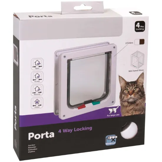 Снимка на Flamingo Cat door - Вратичка за вграждане за котки, 23.5/25.2 см. - бяла