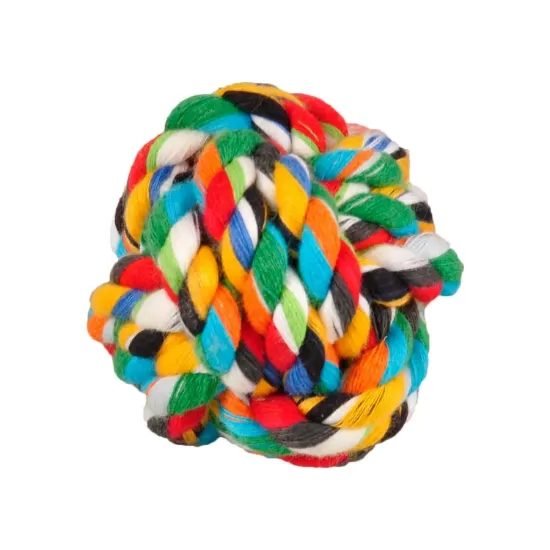 Снимка на Flamingo Cotton Taylor knotted ball - Забавна многоцветна кучешка играчка - памучна въжена топка, 5,5 см.