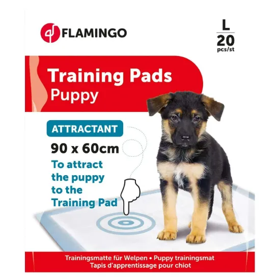 Снимка на Flamingo Puppy Train - Памперс подложка за кучета с феромони ,90/60 см. - 20 броя