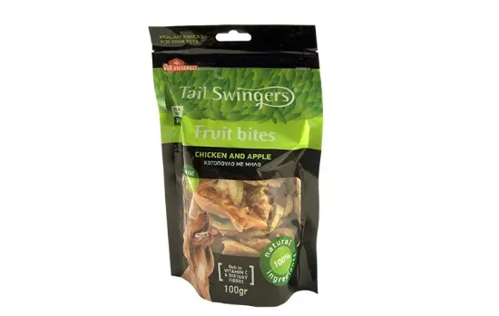 Снимка на Pet Interest Apple bites with Chicken - Лакомство за кучета, вкусни пилешки хапки с ябълка и витамини, 100 гр./ 2 пакета