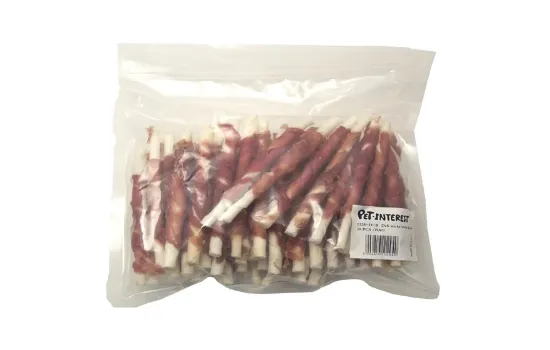 Снимка на Pet Interest Deli Chewsticks with Duck - Лакомство за кучета ,вкусни пръчици волска кожа увити с патешко месо, 50 броя