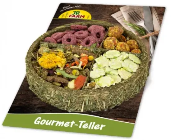 Снимка на JR Farm Gourmet Teller - Лакомство, гурме чиния за гризачи и мини зайчета, 100 гр.