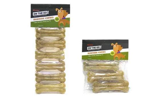 Снимка на Pet Interest Natural Pressed Bones - Лакомство за кучета кокали от пресована кожа, 7.5 см. 6 броя в пакет / 2 пакета