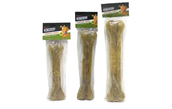 Снимка на Pet Interest Natural Pressed Bones - Лакомство за кучета кокали от пресована кожа, 19 см. 1 брой в пакет / 2 пакета