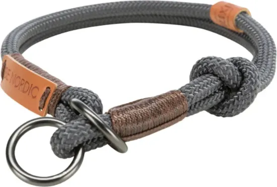 Снимка на Trixie BE NORDIC Stop-the-pull Collar Large - Здрав нашийник от въже за кучета, 13мм/50 см. - сив