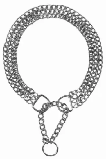 Снимка на Trixie Stop-the-pull Chain Collar, triple row L - Здрав метален нашийник за кучета от три редова верига, 55 см.