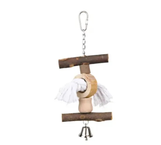 Снимка на Trixie bird toy - Дървена играчка с камбана за папагали, 20 см.