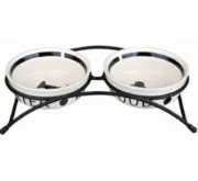 Снимка на Trixie Replacement ceramic bowl - Комплект керамични купи на метална стойка за храна и вода за кучета, 2х0.250 мл. 1